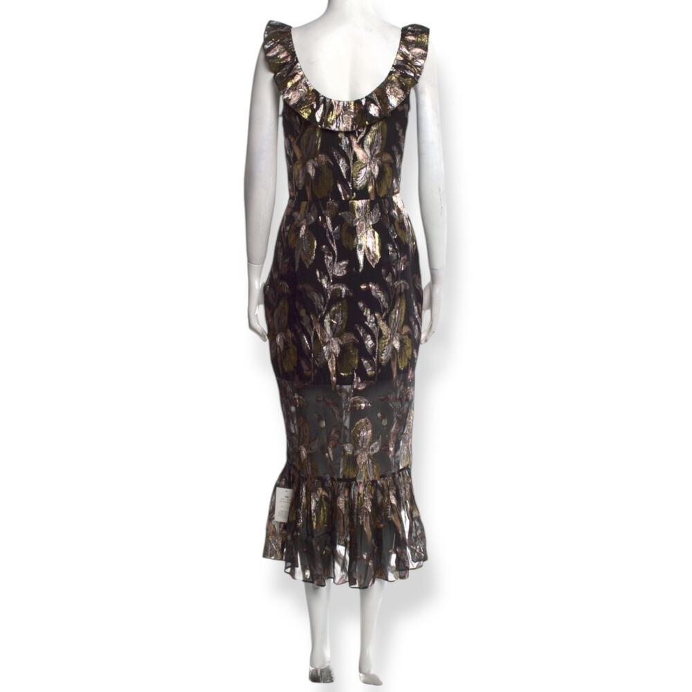 New w/ Tags WE ARE KINDRED silk metallic floral dress HARLOW FLOUNCE gown. - Picture 17 of 17